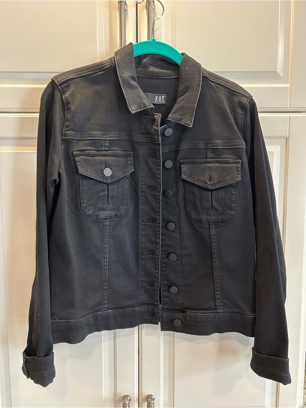 Kut from the Kloth Black Denim Jacket - Casual Trucker Design